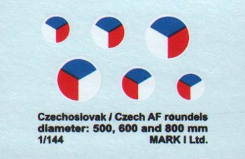 Czechoslovak/CzAF roundels (dia 500, 600, 800 mm), 2 sets  DMK14410