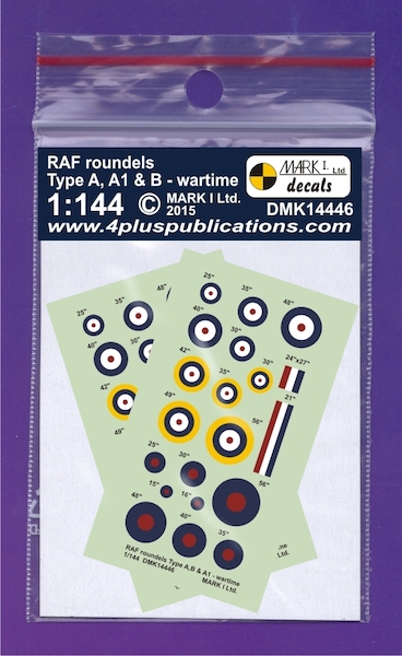 RAF WWII roundels Type A, A1, B, 2 sets  DMK14446