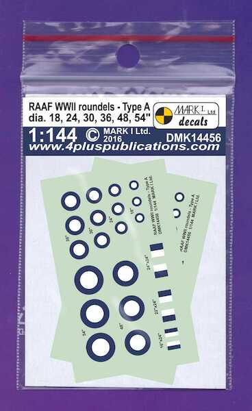 RAAF WWII roundels Type A (thin ring), 2 sets DMK14456