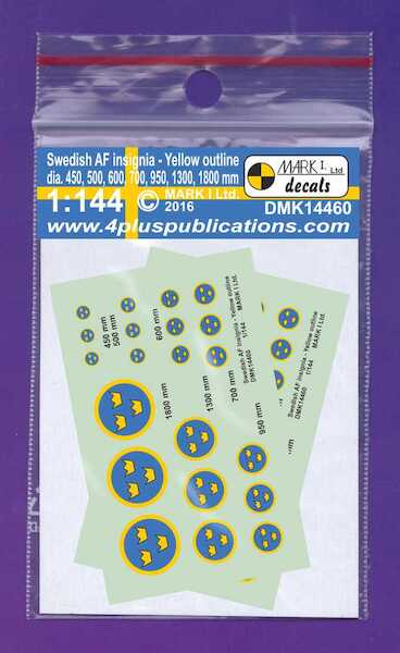 Swedish AF Insignia, with yellow outline, 2 sets  DMK14460