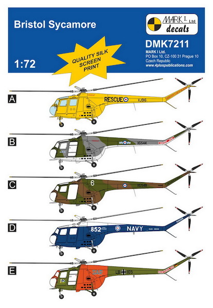 Bristol Sycamore (5x camo schemes), for S&M, DF HeloStuff, CMR DMK7211
