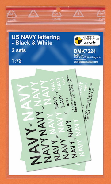 US Navy lettering - Black & White, (2 sets) DMK7224