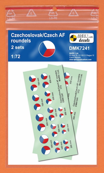 Czechoslovak/Czech AF roundels - Blue/White outline, 2 sets DMK7241