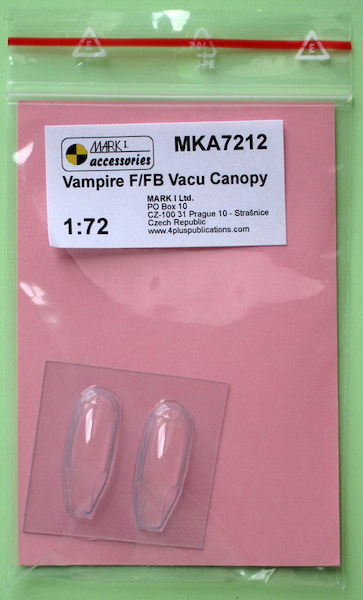 Vampire F/FB canopy (Special hobby/Azur) 2x MKA7212
