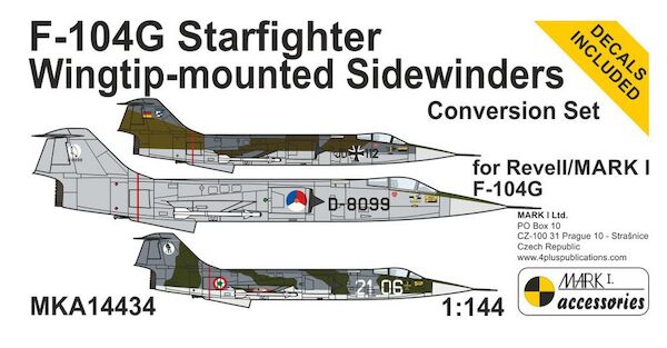 Lockheed F-104G 'Wingtip-mounted Sidewinders' Conversion set (Mark1, Revell ) Incl. KLu markings  MKA14434
