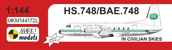 Hawker Siddely HS748/BAe.748 'in Civilian Skies' (British, Emerald Airways, West Air SwedenAutair, Scottish European, DLT) (REISSUE) MKM144172L
