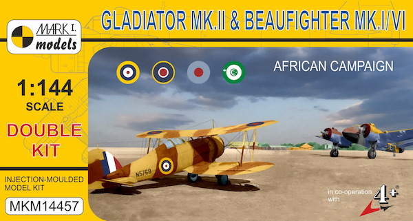 Beaufighter MKI/MKVI and Gloster Gladiator MKII in African Campaign (2 kits included) MKM14457