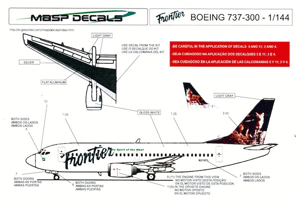 Boeing 737-300 (Frontier scheme 6)  MASP4-41