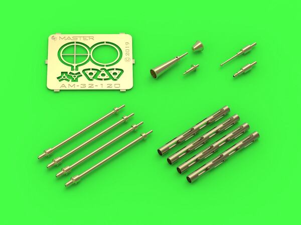 PZL P.11c - details set - wz. 33 machine gun barrels, gunsight and Venturi Tube (IBG) AM-32-120