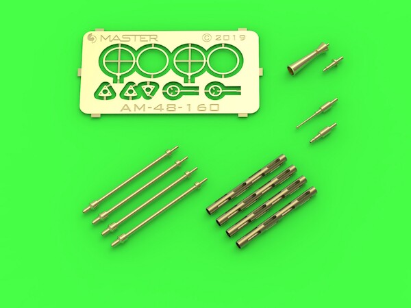 PZL P11c Detail set - MG Barrels, gunsight & Venturi tube AM-48-160