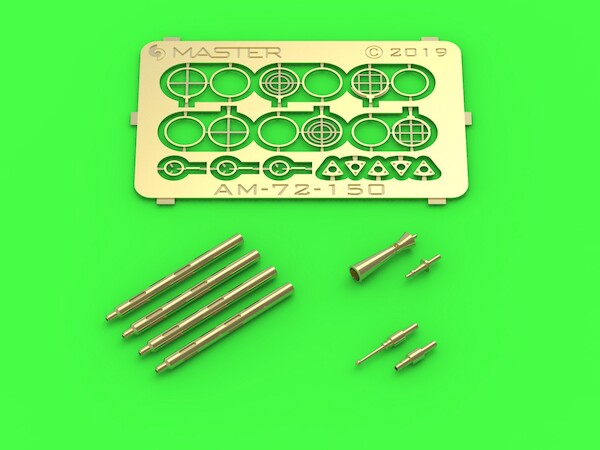 PZL P11a/b/c Detail set - MG Barrels, gunsight & Venturi tube AM-72-150