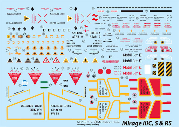 Mirage IIIC/S/RS Stencils (Swiss Air Force) MC32015
