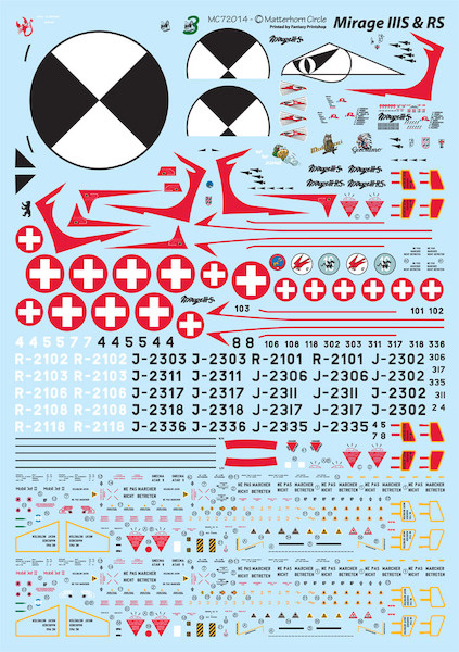 Mirage IIIS and IIIRS including Mirage IIIBS and DS (Swiss Air Force) MC72014