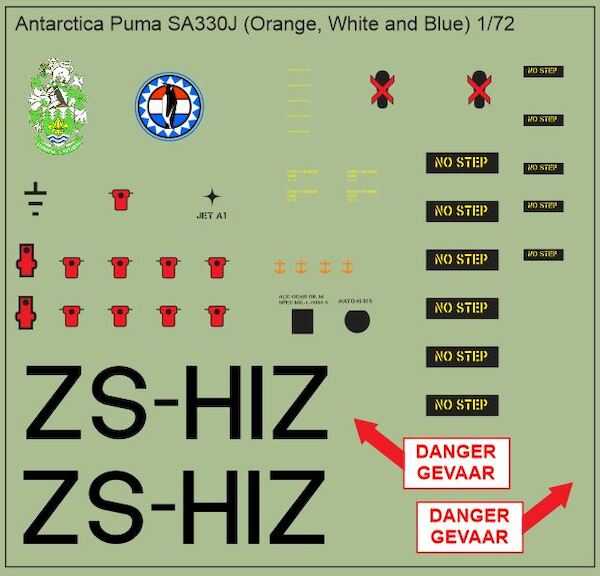SAAF SA330 Antartica Puma (Orange white blue) 32-020