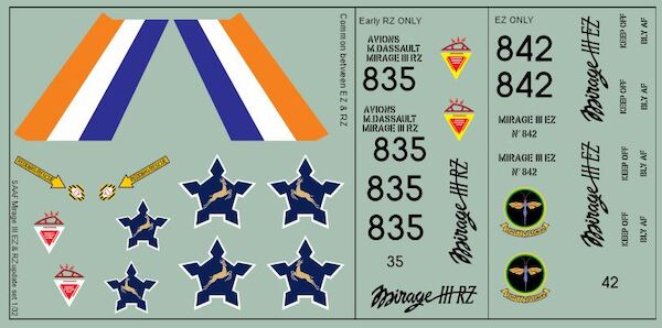 SAAF Mirage IIIEZ/RZ Update set (Italeri) 32-022