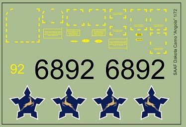 SAAF C47 Dakota "Angola 80's (Camouflage) - REVISED 48-144