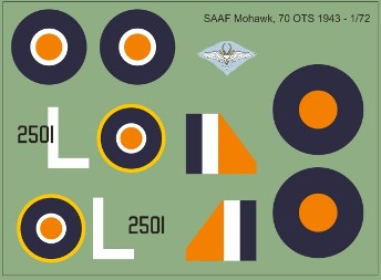 SAAF Curtiss P36 Mohawk, 70 OTS 1943  48-206