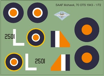 SAAF Curtiss P36 Mohawk, 70 OTS 1943 48-206