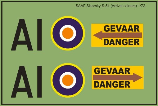 SAAF Sikorsky S51 (Arrival Colours) 72-0230