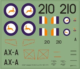 SAAF Vampire FB MK5 no210 1951 (Springbok roundels) 72-0239