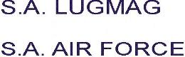 S.A Air Force / S.A. Lugmag text in blue (2x) Small 72-128