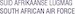 S.A Air Force / S.A. Lugmag text in blue (2x) Large mav720130