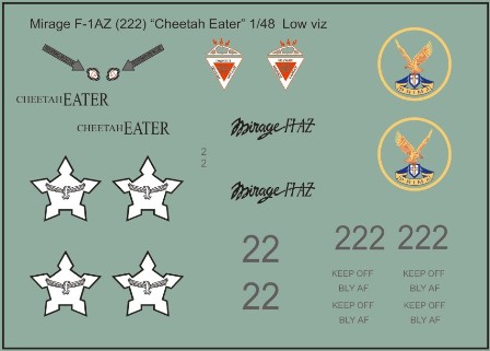 SAAF Mirage F1AZ "Cheetah eater" Lo-Vis with Castle & Eagle)  72-134