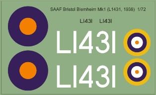 SAAF Bristol Blenheim Mk1 (L1431, 1938) 72-256