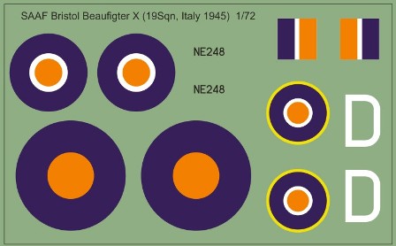 SAAF Bristol Beaufigter X (19Sqn, Italy 1945) 72-257