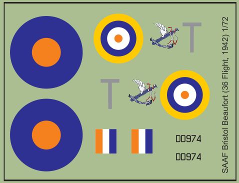 SAAF Bristol Beaufort (36 Flight, 1942)  72-275