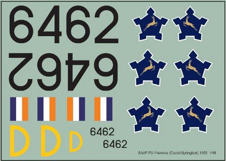 SAAF PV-1 Ventura 1959 (Last scheme with Castle Insignia) 72-284