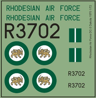 Rhodesian Air Force Douglas C47 Dakota (1970) MAV-RZ4809