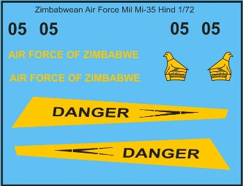 Zimbabwean Air Force Mil Mi24, 25/35 Hind MAV-RZ7212