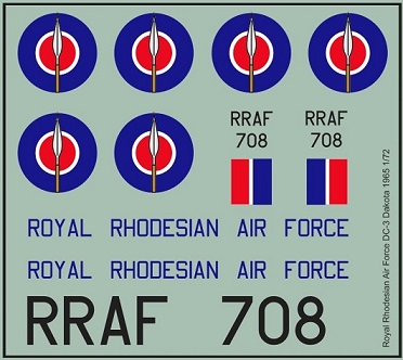Rhodesian Air Force DC3 Dakota (1965 - One Spear) MAV-RZ7221