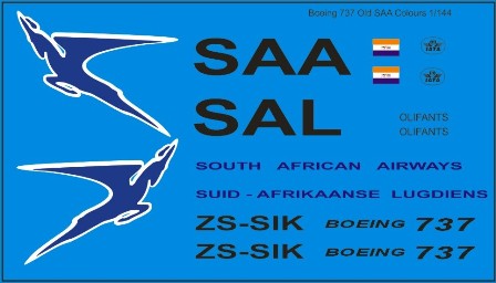 Boeing 737-200 (SAL, Early scheme, orange tail) MAV144002