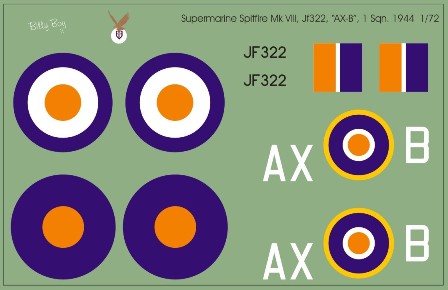 Supermarine Spitfire Mk VIII (JF322, AX-B, 1 Sqn. SAAF 1944) MAV480176