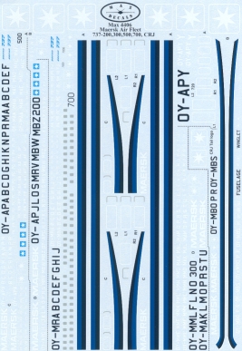 Maersk Air Selection ( RJ200, Boeing 737-200/300/800. Boeing 720) (RESTOCK) MAX4406