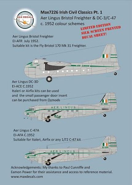 Irish Civil Classics Pt. 1 (Aer Lingus DC-3/C-47 and Bristol Freighter from the early 1950s)  MD7226