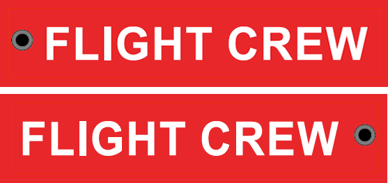 Keyholder with FLIGHT CREW on both sides - red background FC-RED