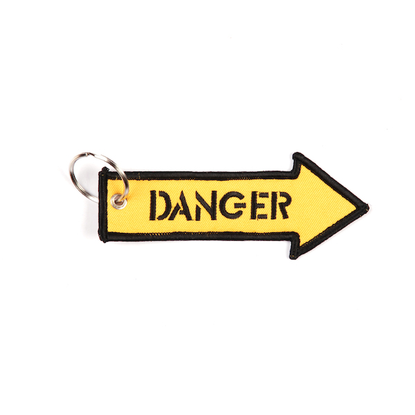 Keyholder with DANGER on both sides, yellow background KEY-DANGER