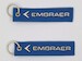 Keyholder with EMBRAER on both sides, blue background 