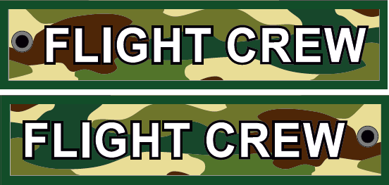 Keyholder with FLIGHT CREW on both sides - Green Camo background KEY-FC-CAMO-GRN