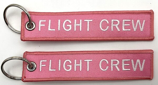 Keyholder with FLIGHT CREW on both sides - pink background KEY-FC-PINK