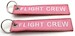 Keyholder with FLIGHT CREW on both sides - pink background  KEY-FC-PINK