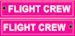 Keyholder with FLIGHT CREW on both sides - pink background 