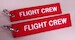 Keyholder with  FLIGHT CREW on both sides, red background  KEY-FC-RED