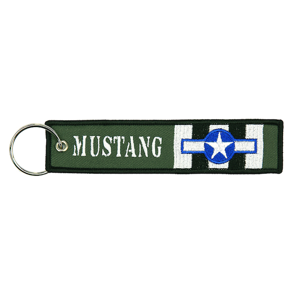 Keyholder with MUSTANG on both sides, green background KEY-MUSTANG