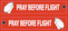 Keyholder with PRAY BEFORE FLIGHT on both sides - red background 