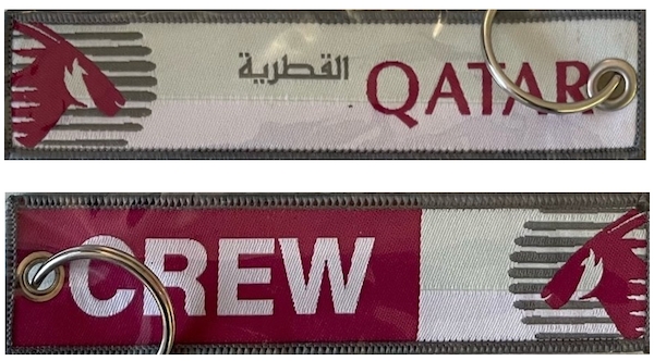 Keyholder with Qatar on one side and (Qatar) crew on other side KEY-QATAR
