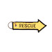 Keyholder with RESCUE on both sides, yellow background 